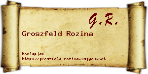 Groszfeld Rozina névjegykártya